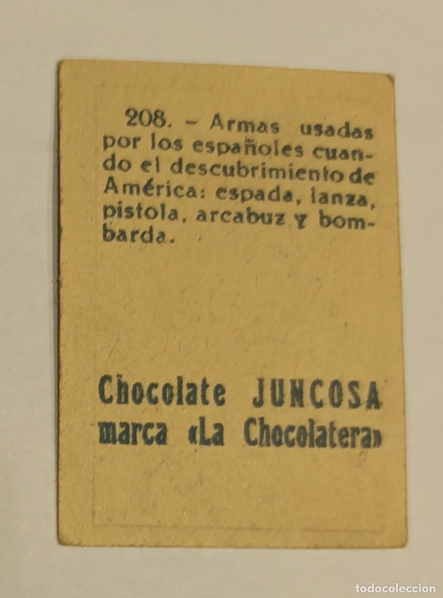 Coleccionismo cromos antiguos: CROMO N&ordm;208 : CRIST&Oacute;BAL COL&Oacute;N.CHOCOLATE JUNCOSA - Foto 2