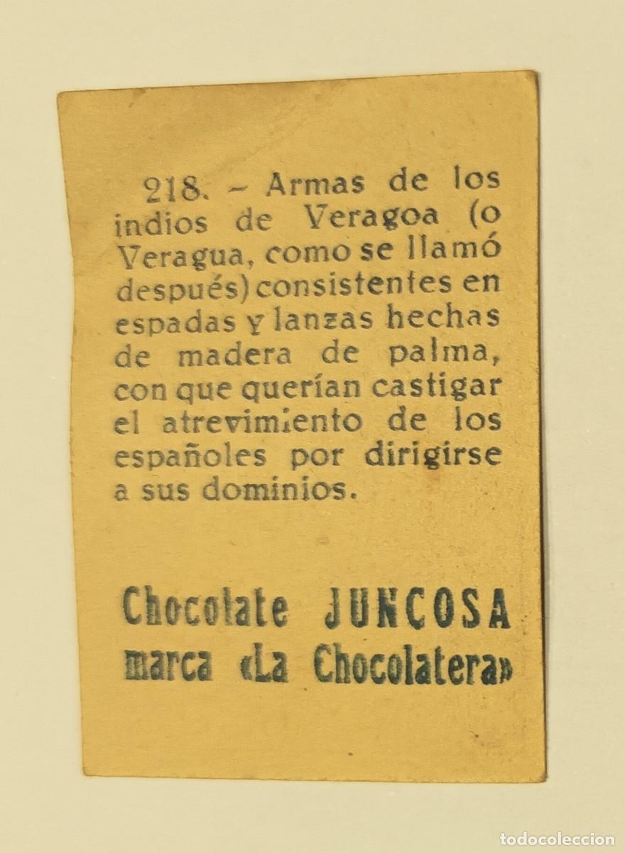 Coleccionismo cromos antiguos: CROMO N&ordm;218 : CRIST&Oacute;BAL COL&Oacute;N.CHOCOLATE JUNCOSA - Foto 2