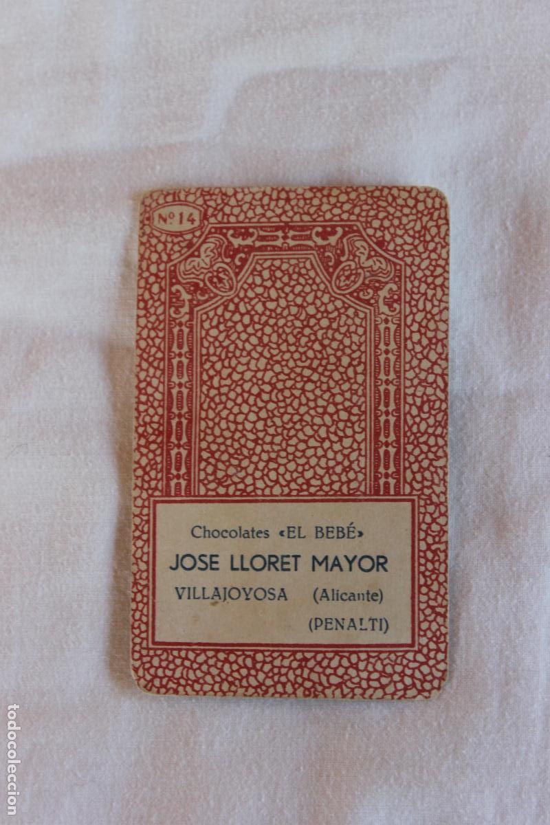 Coleccionismo cromos antiguos: CROMO 14 CHOCOLATES EL BEBE JOSE LLORET MAYOR VILLAJOYOSA