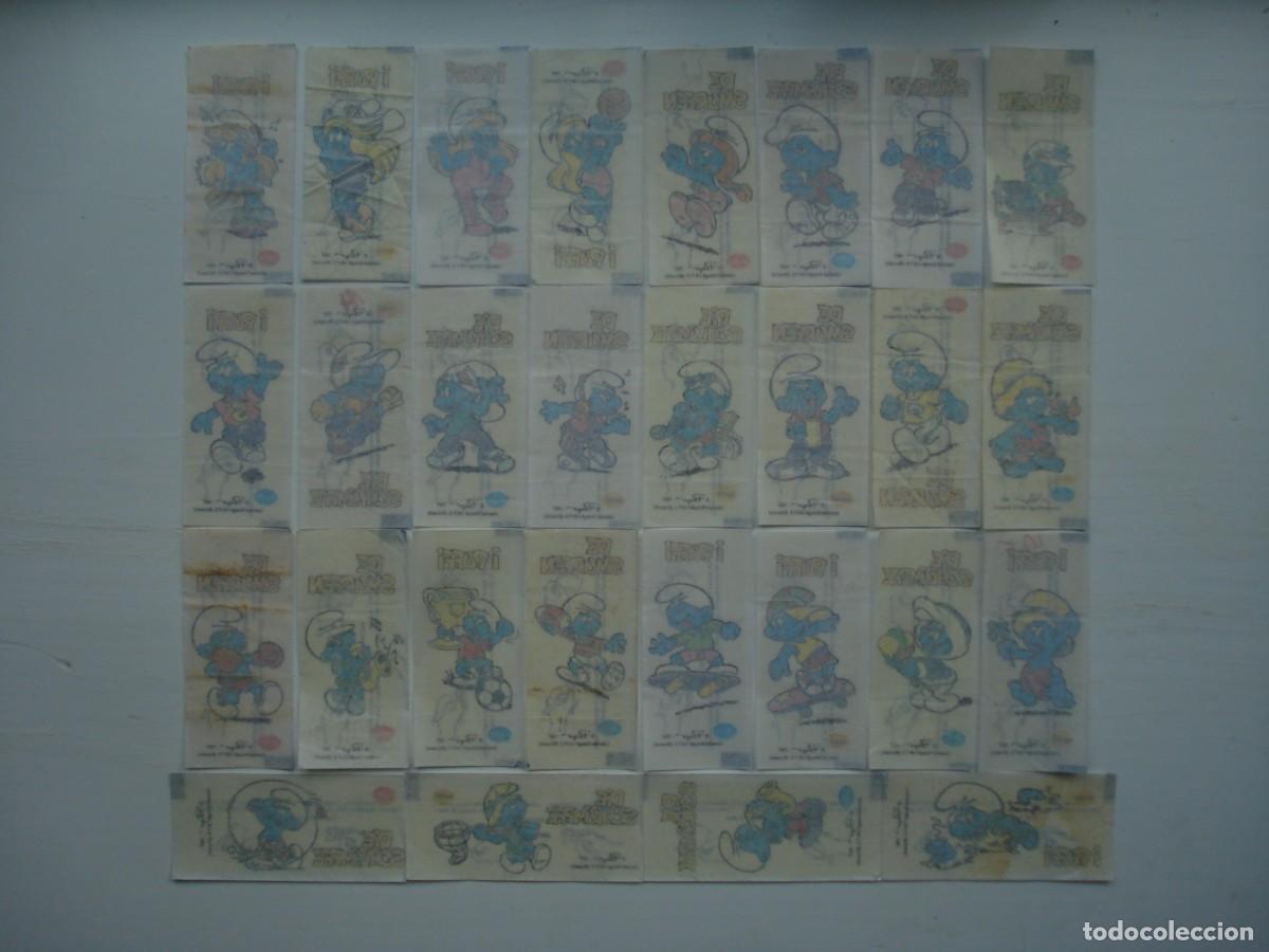 Coleccionismo Cromos antiguos: 28 DIFERENTES TATTOO SMURF PITUFOS CROMOS TATUAJE CHICLES! KAUGUMMI BILDER TATTOO!