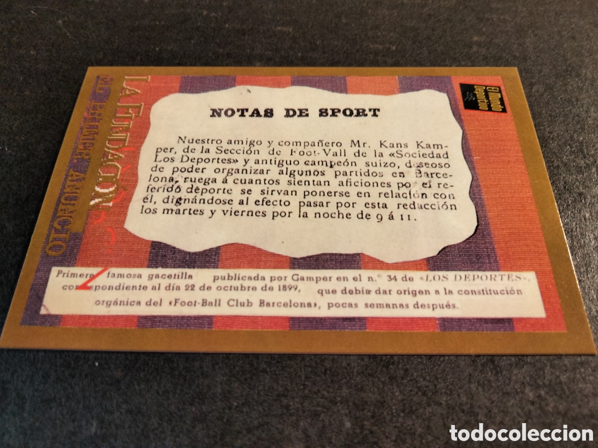 Colecionismo Cromos antigos: BARCA D'OR MUNDO DEPORTIVO A&Ntilde;O 1995 LA FUNDACION , EL PRIMER ANUNCIO FC.BARCELONA