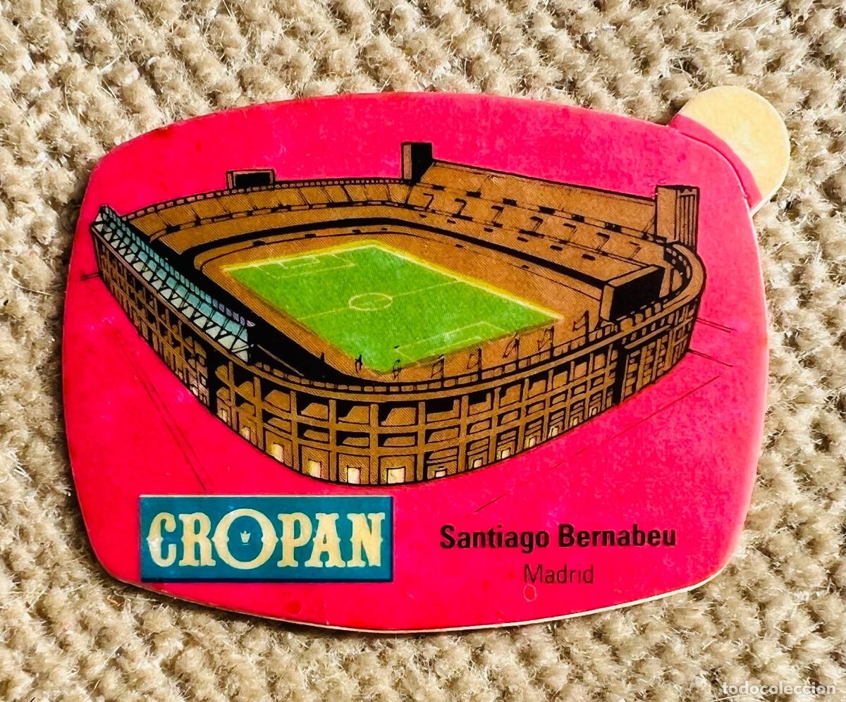Coleccionismo Cromos antiguos: Cromo Cropan - Estadio Santiago Bernab&eacute;u (Real Madrid) Juega los Mundiales con Cropan 82