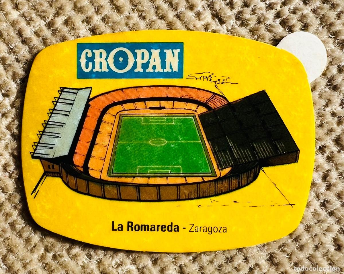 Coleccionismo Cromos antiguos: Cromo Cropan - Estadio La Romareda (Real Zaragoza) Juega los Mundiales con Cropan 82