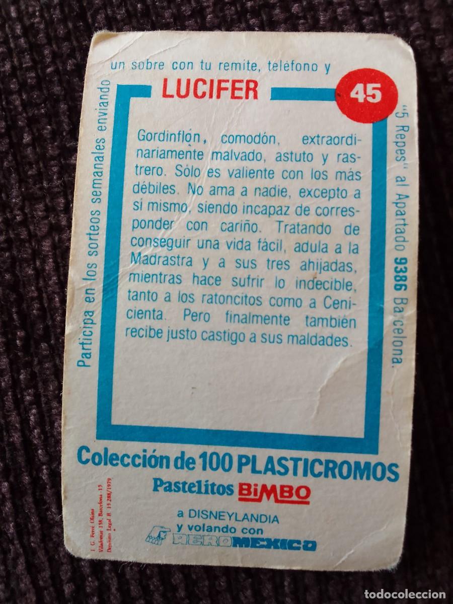 Coleccionismo cromos antiguos: CROMO BIMBO. PLASTICROMO. 45. LUCIFER. CENICIENTA. - Foto 3