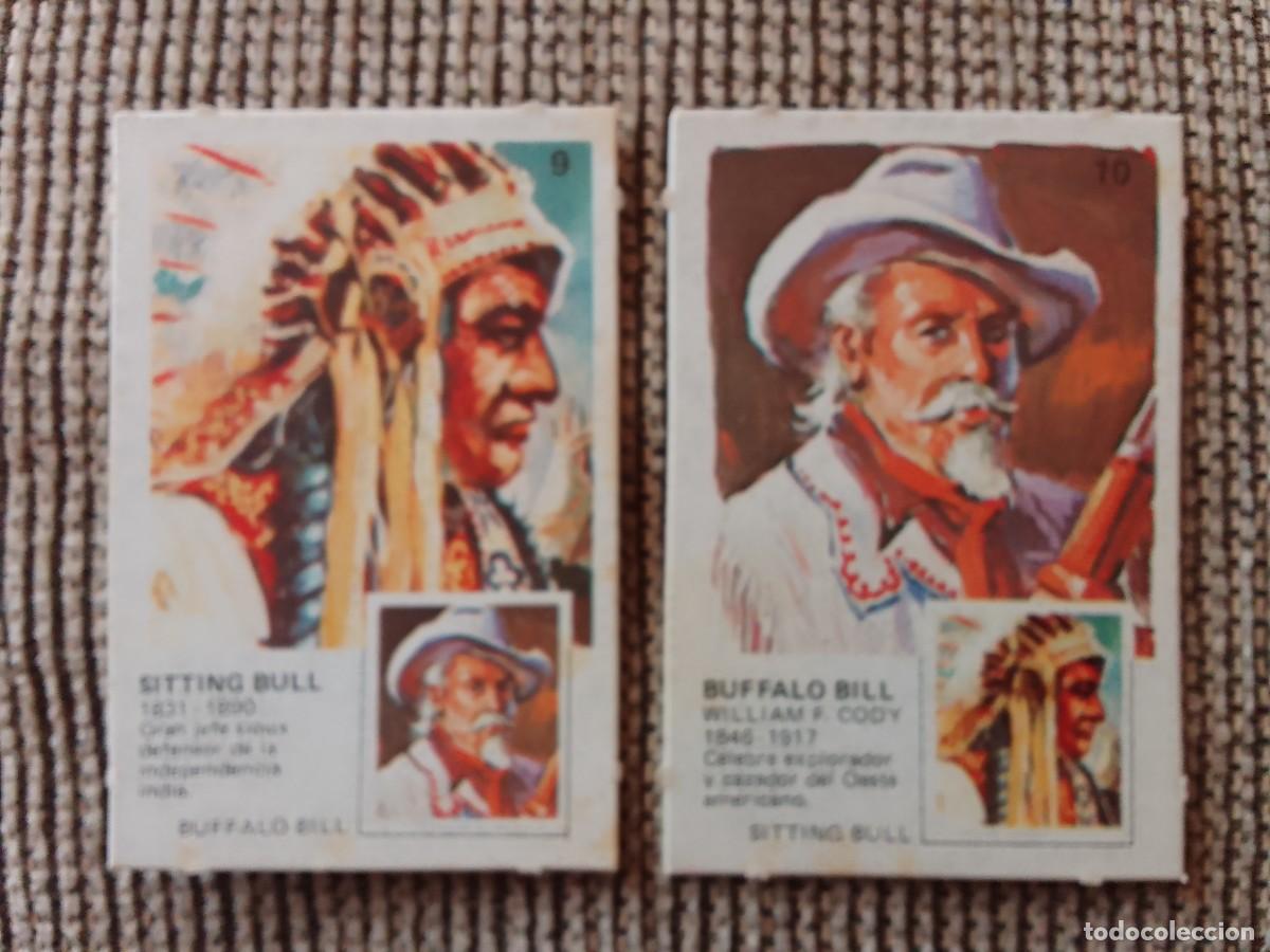 Coleccionismo cromos antiguos: YUPICROMOS. ORTIZ. BUSCA LA PAREJA. 9 Y 10. SITTING BULL. BUFFALO BILL. TORO SENTADO.
