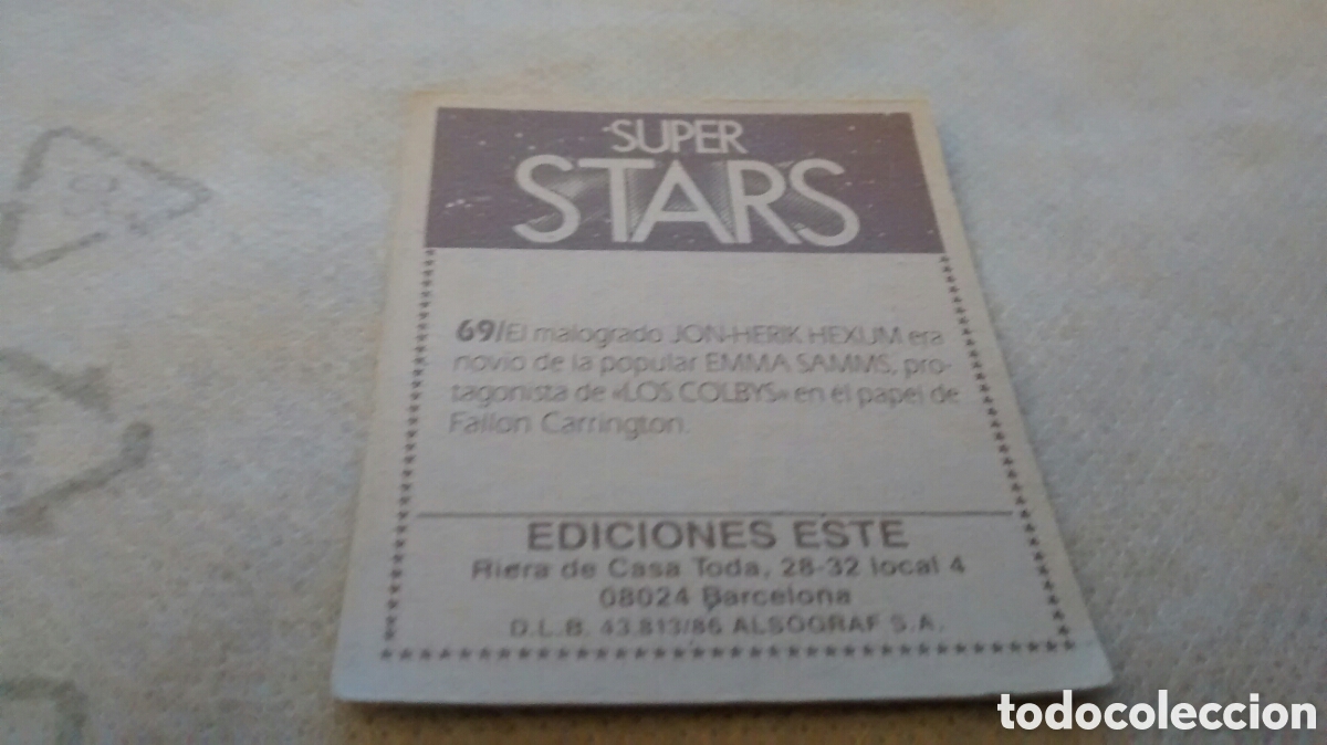 Coleccionismo cromos antiguos: SUPER STARS, ESTE, 69 - Foto 2
