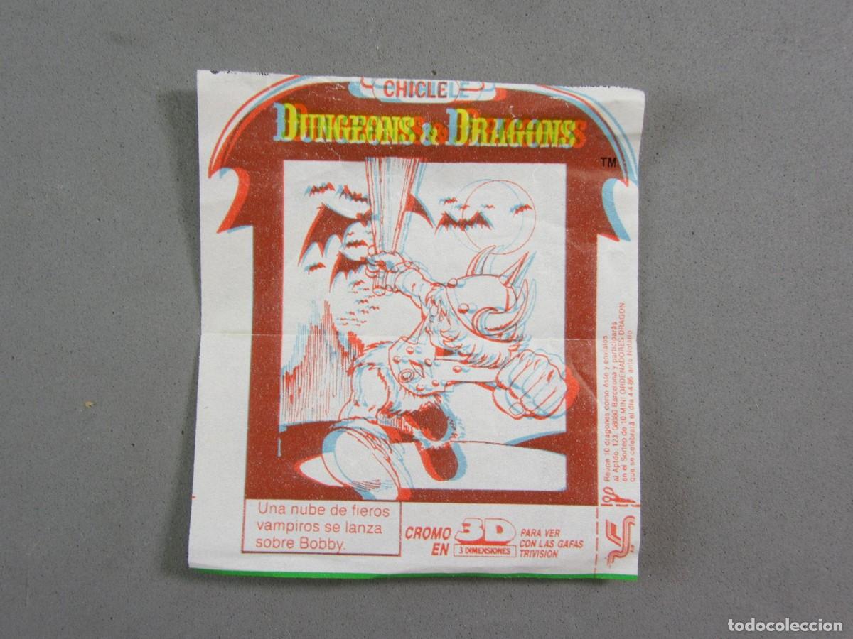 Coleccionismo cromos antiguos: Cromo chicle dragones y mazmorras 3D. - Foto 1