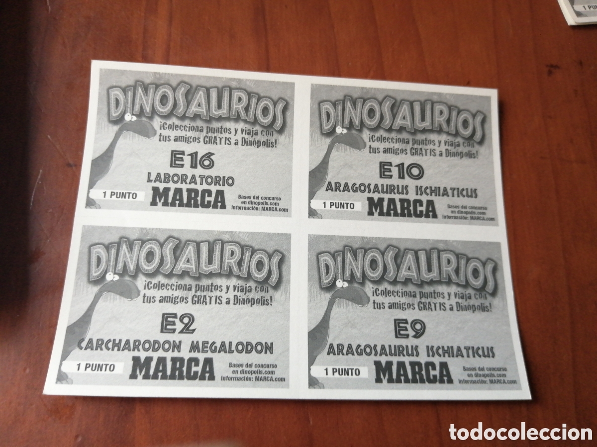 Coleccionismo cromos antiguos: LAMINA CROMOS DINOSAURIOS MARCA ESPECIALES E16 E10 E2 E9 PLANCHA - Foto 2
