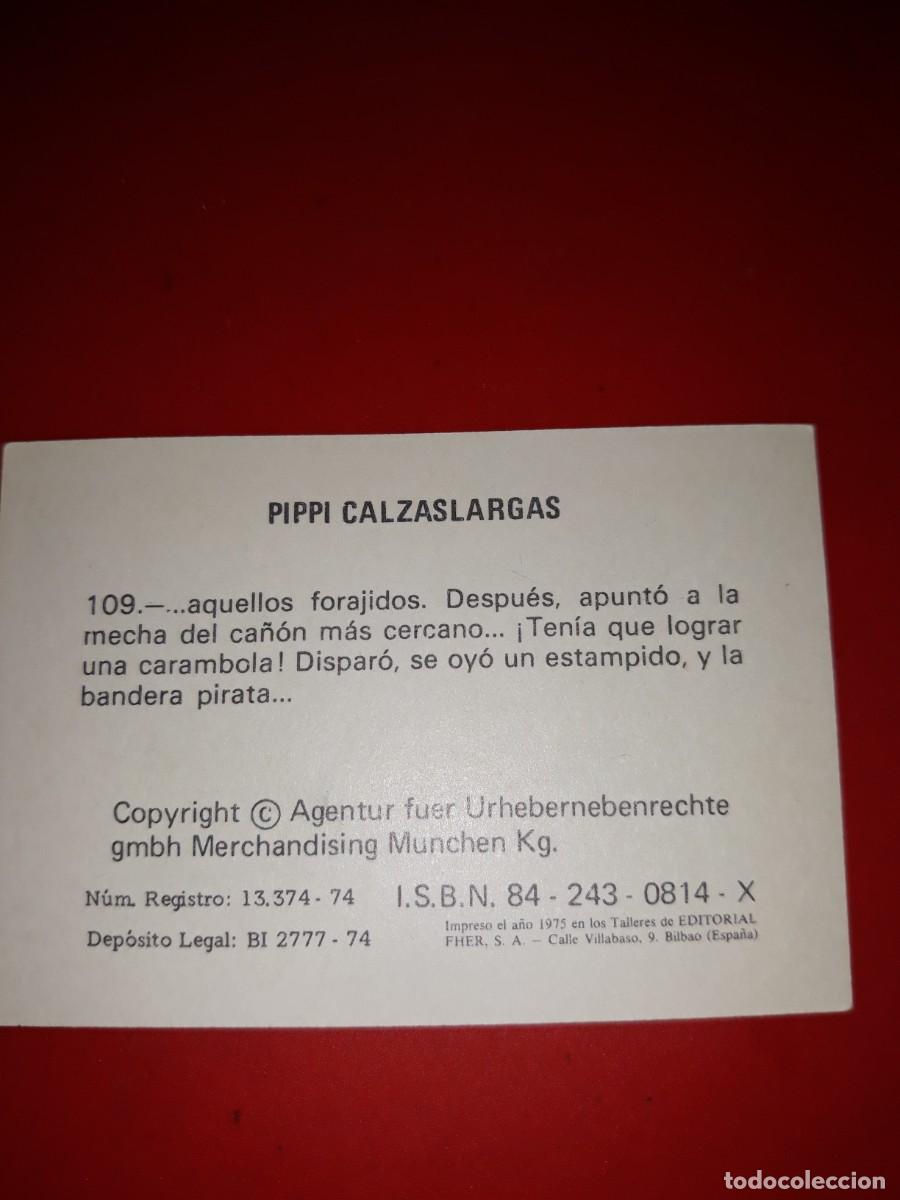 Coleccionismo cromos antiguos: PIPPI CALZASLARGAS cromo # 109 - Foto 2