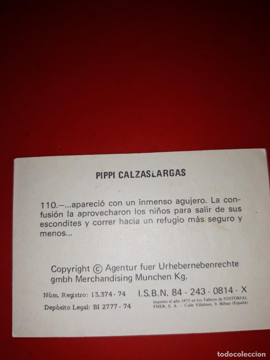 Coleccionismo cromos antiguos: PIPPI CALZASLARGAS cromo # 110 - Foto 2