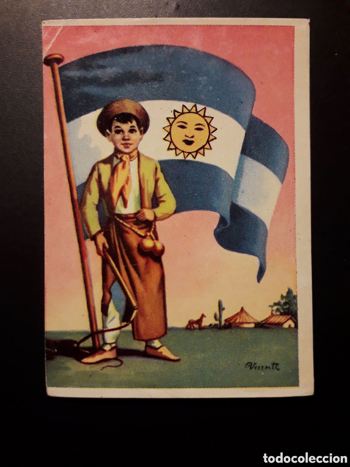 Collectionnisme Cartes &agrave; collectionner anciennes: ARGENTINA BANDERAS DEL UNIVERSO N&deg; 59 ED BRUGUERA 1956 SIN PEGAR, CACTUS PEDIDO M&Iacute;NIMO 3&euro;