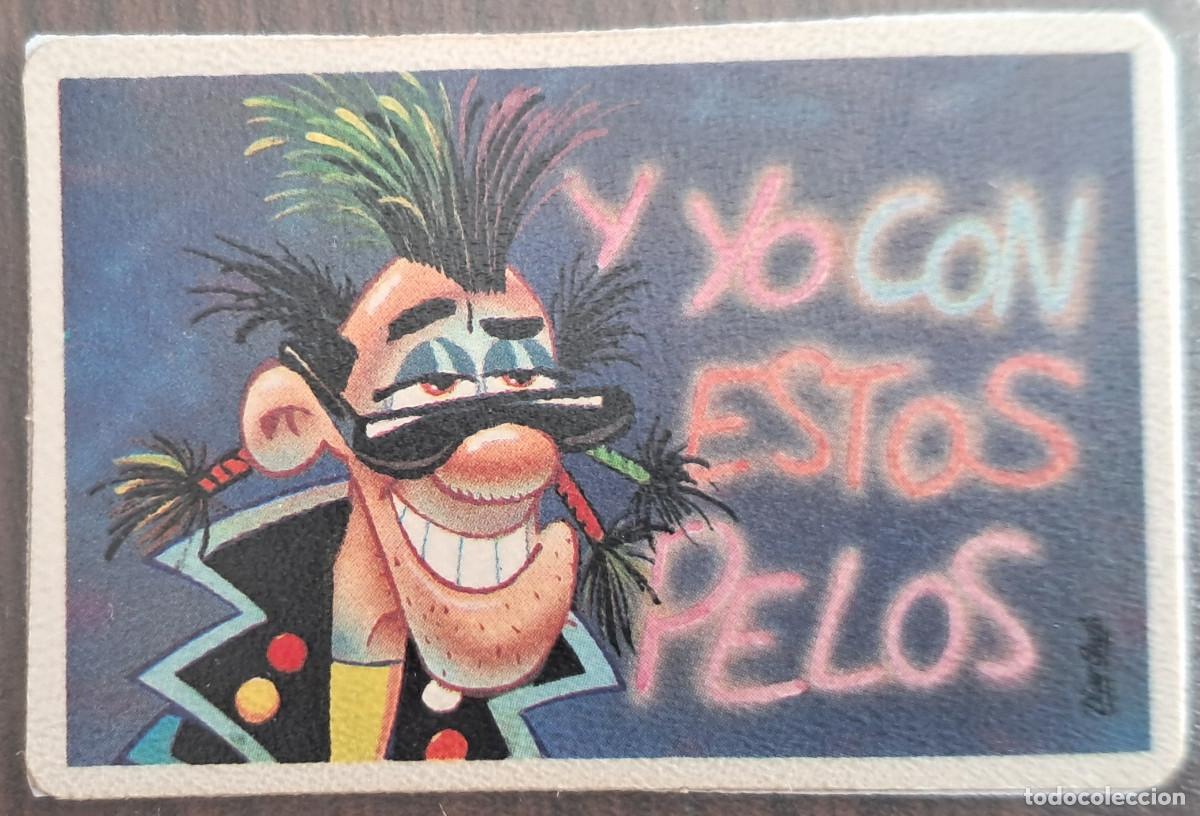 Coleccionismo cromos antiguos: cromo adhesivo de bollycao, peguitarjetas II, Y yo con estos pelos. despegado.