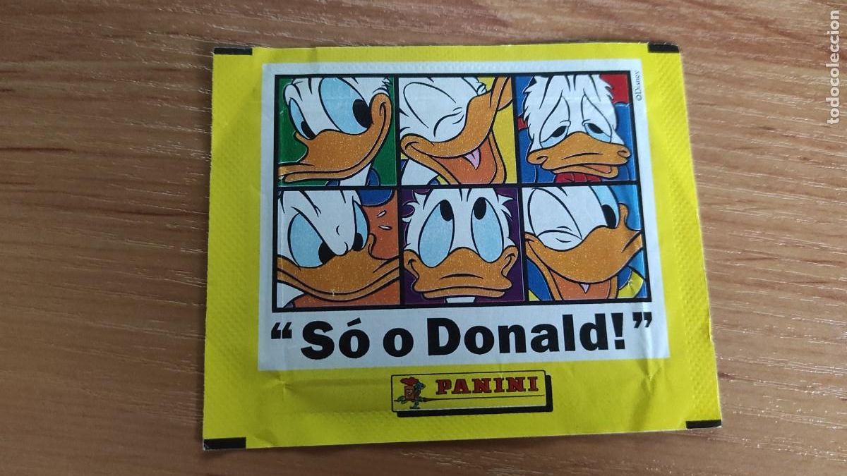 Coleccionismo cromos antiguos: Sobre de cromos vac&iacute;o. As&iacute; es Donald Disney Panini