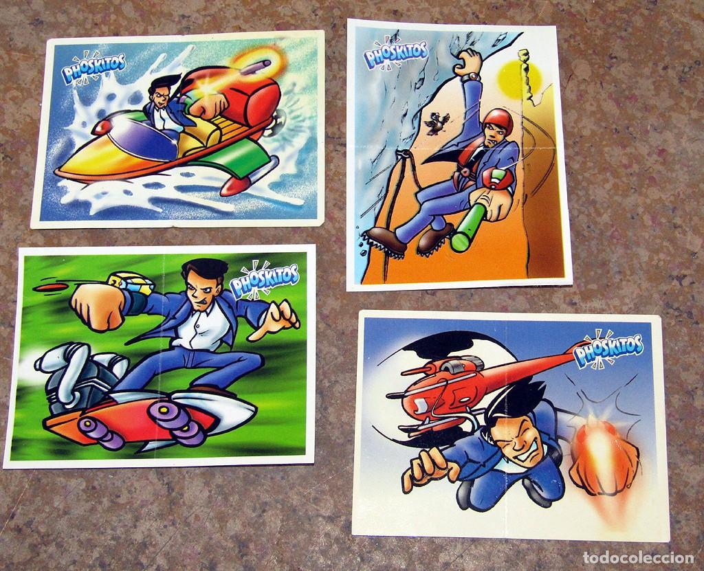 Coleccionismo Cromos antiguos: LOTE DE 4 ANTIGUOS CROMOS BRAZOKAS - PROMOCIONAL PHOSKITOS - NUNCA PEGADOS - CON TRASERA