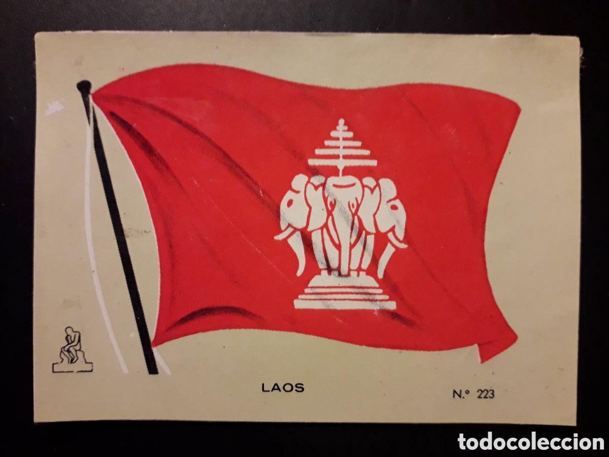 Collectionnisme Cartes &agrave; collectionner anciennes: LAOS BANDERA, N&deg; 223 COLECCI&Oacute;N UNIVERSAL 1962 DESPEGADO PEDIDO M&Iacute;NIMO 3&euro;