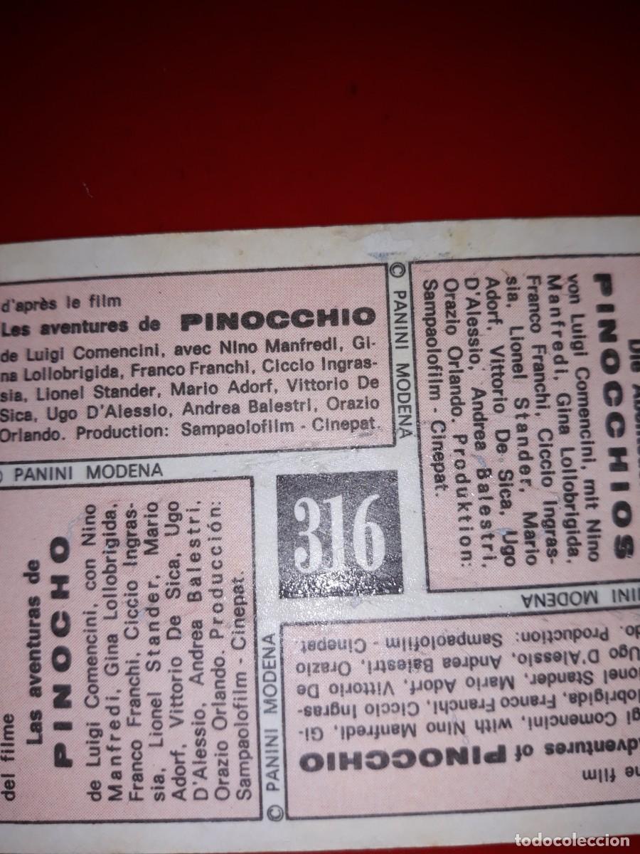 Coleccionismo cromos antiguos: PINOCHO Vulcano # 316 - Foto 2