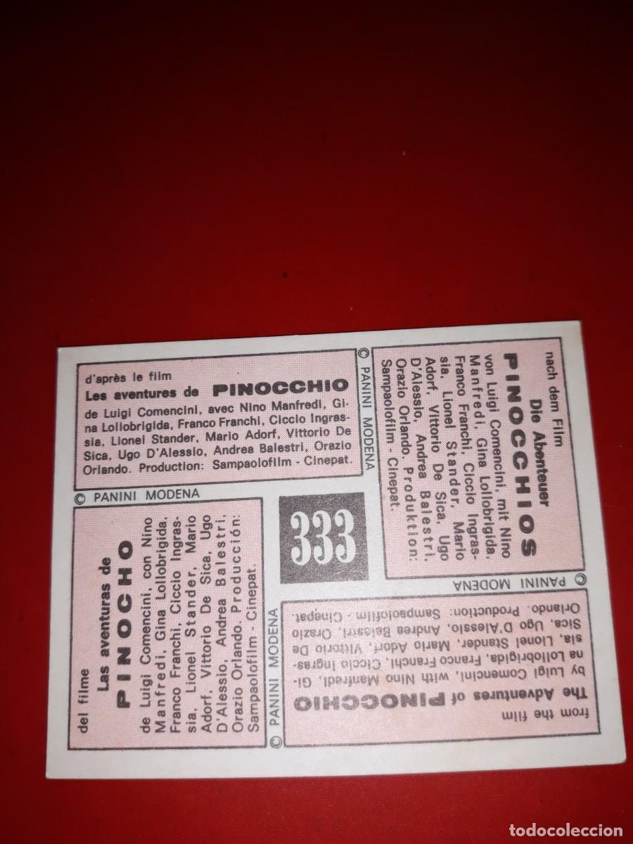 Coleccionismo cromos antiguos: PINOCHO Vulcano # 333 - Foto 2