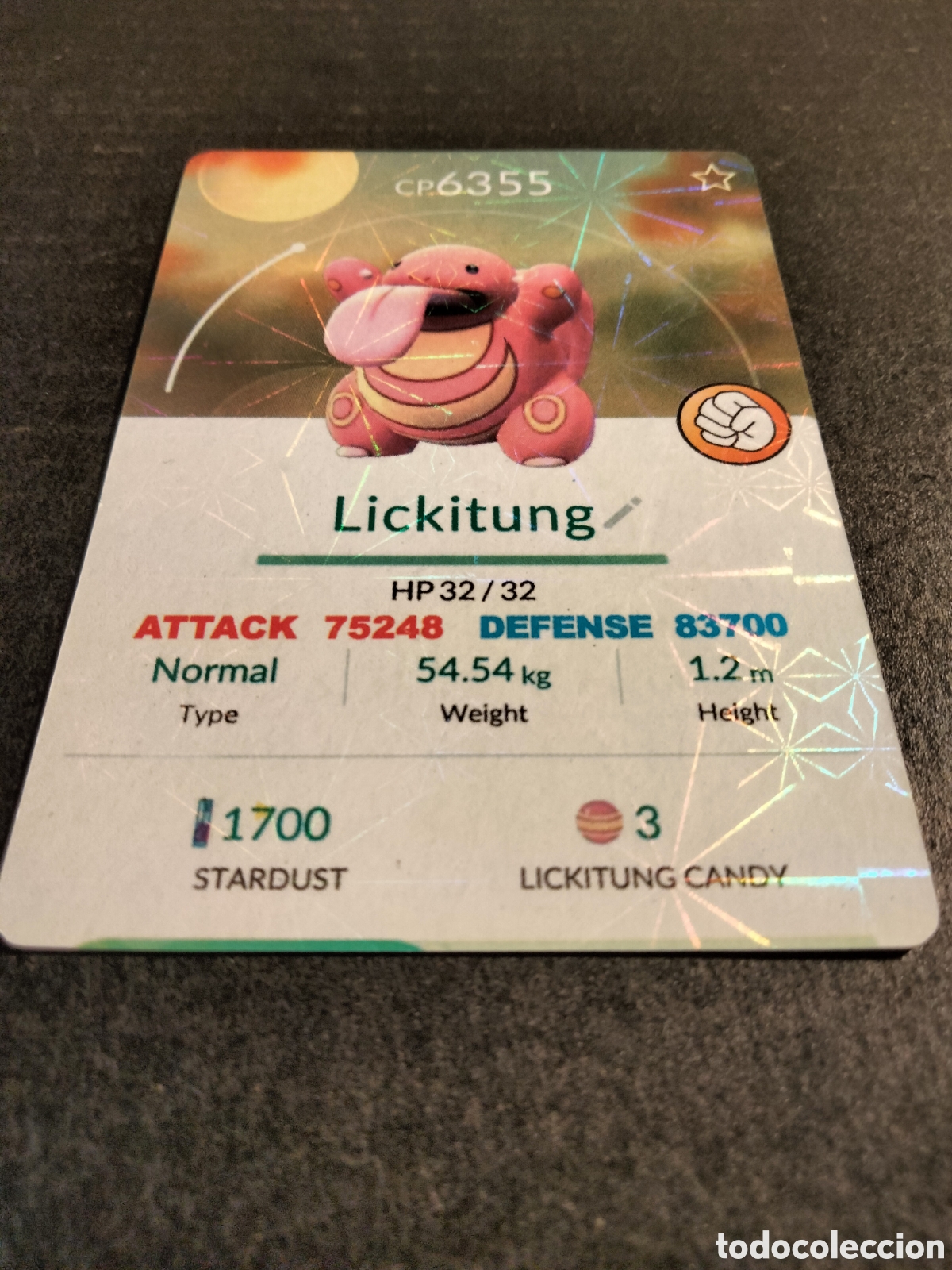 Coleccionismo cromos antiguos: LICKITUNG CARTA POKEMON GO - Foto 1