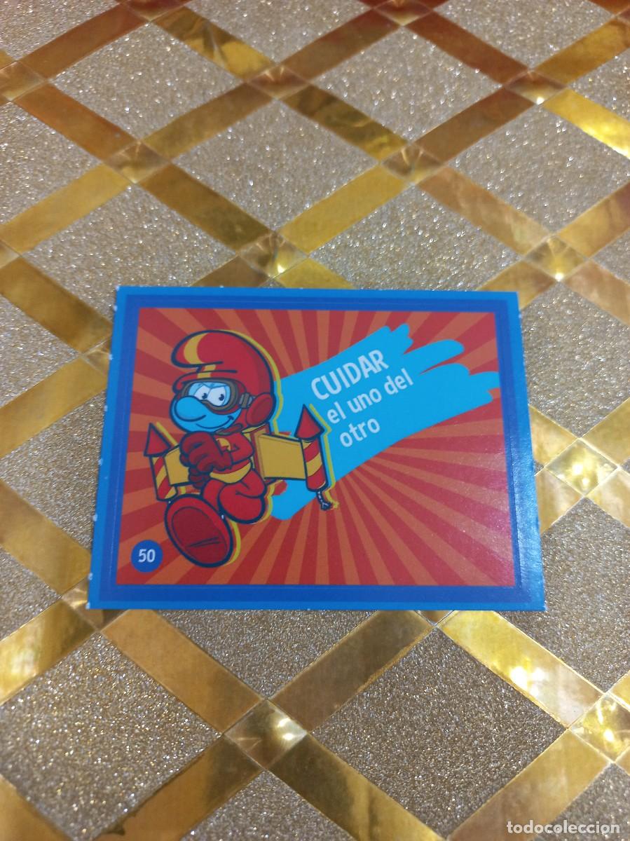 Coleccionismo Cromos antiguos: CROMO NUMERO 50 DE CUIDANDO EL PLANETA CON LOS PITUFOS ALCAMPO !