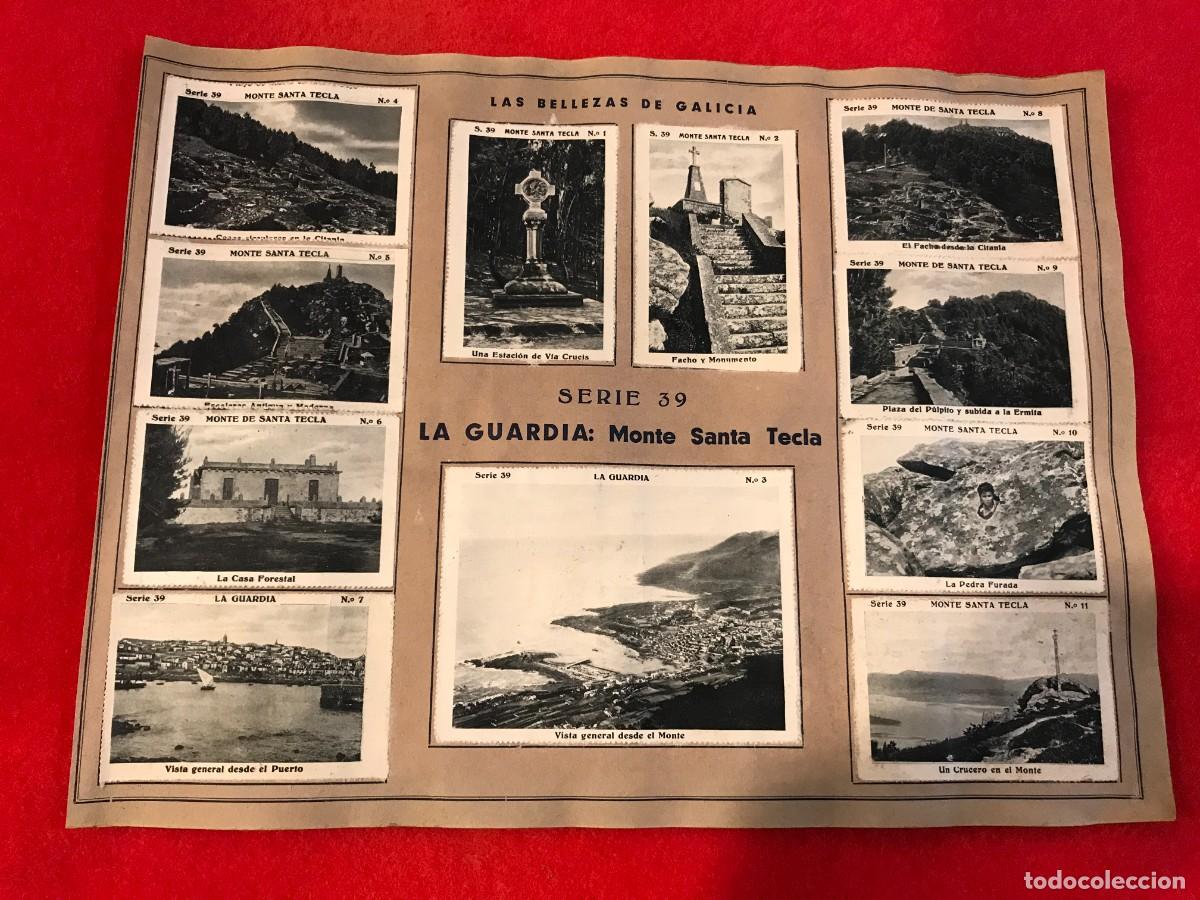 Coleccionismo cromos antiguos: P&Aacute;GINA DE CROMOS DE LAS BELLEZAS DE GALICIA. LA GUARDIA - TUY. 16 CROMOS