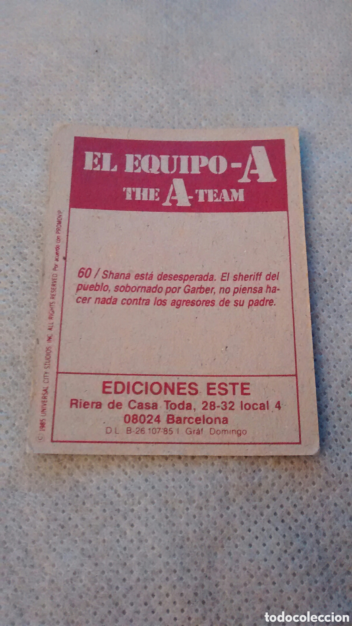 Coleccionismo cromos antiguos: EL EQUIPO A, N 60, EDICIONES ESTE - Foto 2