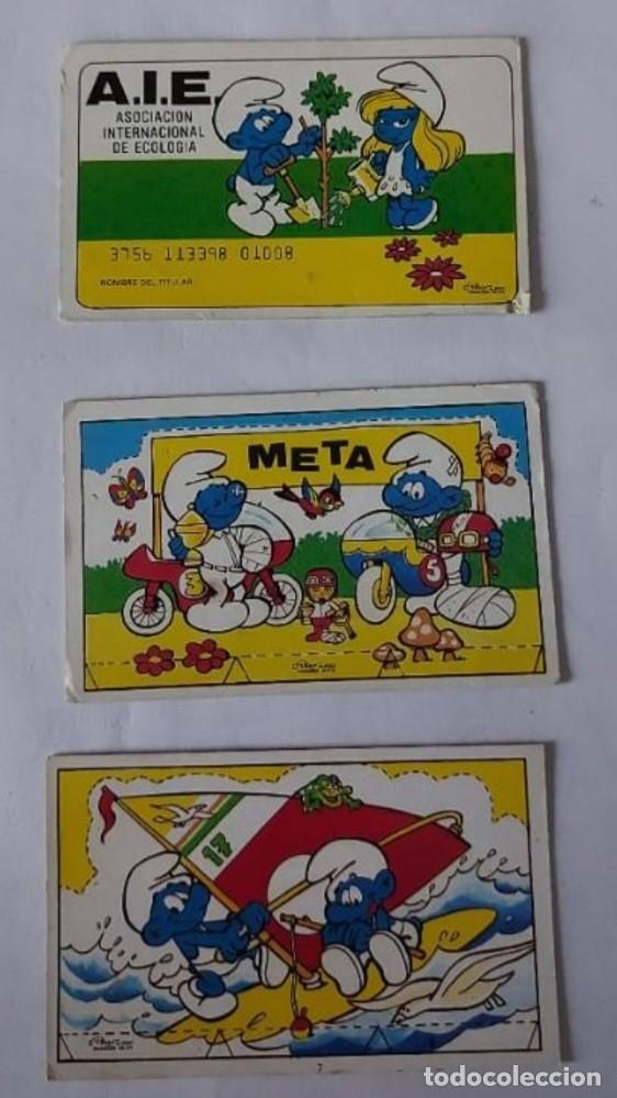 Coleccionismo cromos antiguos: Cromos tarjetas pitufos - Foto 1