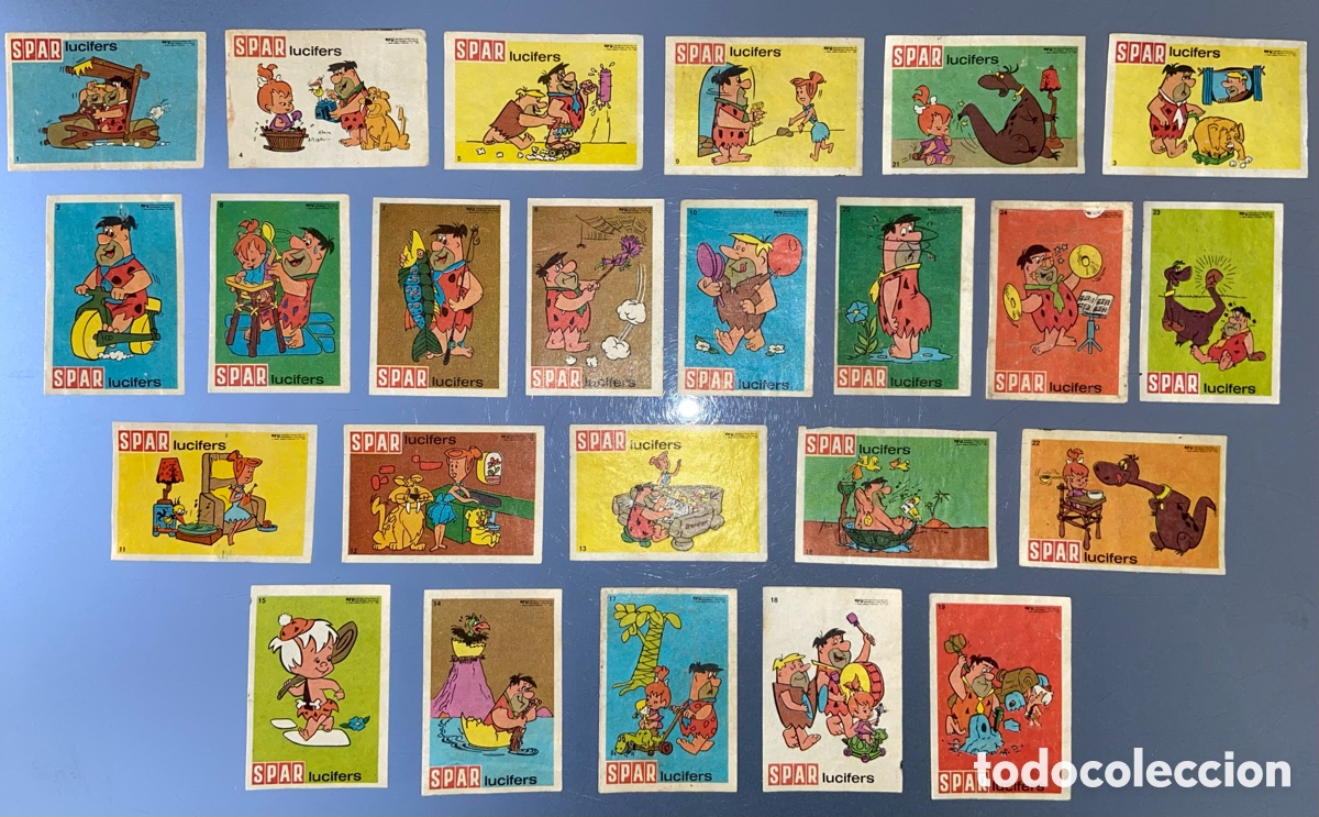Coleccionismo cromos antiguos: ANTIGUA COLECCI&Oacute;N COMPLETA DE 24 CROMOS &rdquo; LOS PICAPIEDRAS &ldquo; - HANNA BARBERA - SPAR 1967