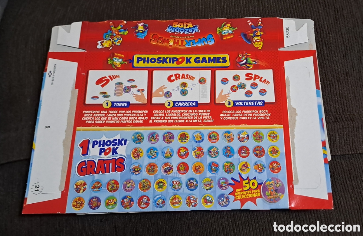 Coleccionismo cromos antiguos: Caja vac&iacute;a Phoskitos Superthings Super Things - Foto 2