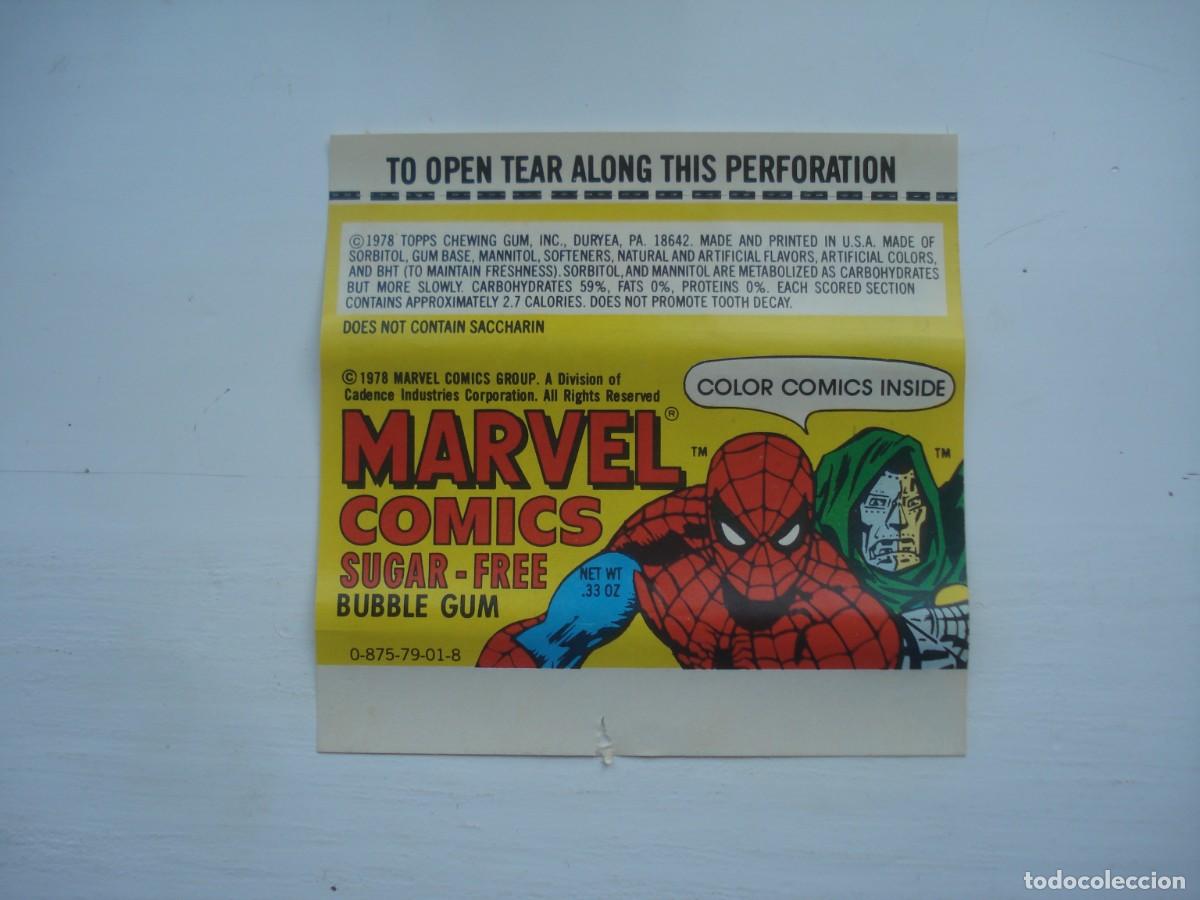 Coleccionismo cromos antiguos: MARVEL COMICS #19 ENVOLTORIO CROMOS CHICLES! WRAPPER KAUGUMMI BILDER BUBBLE GUM! - Foto 2