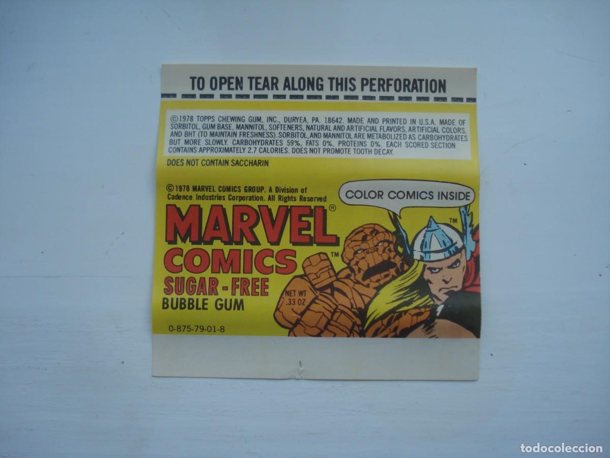 Coleccionismo cromos antiguos: MARVEL COMICS #2 ENVOLTORIO CROMOS CHICLES! WRAPPER KAUGUMMI BILDER BUBBLE GUM! - Foto 1