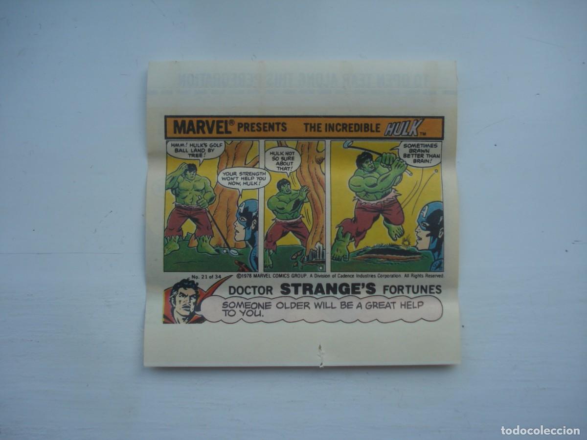 Coleccionismo cromos antiguos: MARVEL COMICS #21 ENVOLTORIO CROMOS CHICLES! WRAPPER KAUGUMMI BILDER BUBBLE GUM! - Foto 1