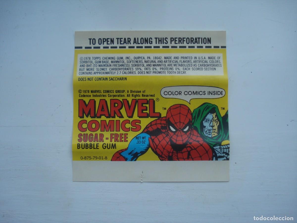 Coleccionismo cromos antiguos: MARVEL COMICS #21 ENVOLTORIO CROMOS CHICLES! WRAPPER KAUGUMMI BILDER BUBBLE GUM! - Foto 2