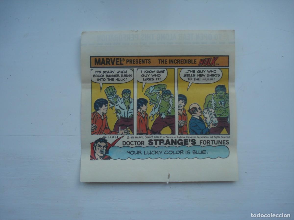 Coleccionismo cromos antiguos: MARVEL COMICS #17 ENVOLTORIO CROMOS CHICLES! WRAPPER KAUGUMMI BILDER BUBBLE GUM! - Foto 1