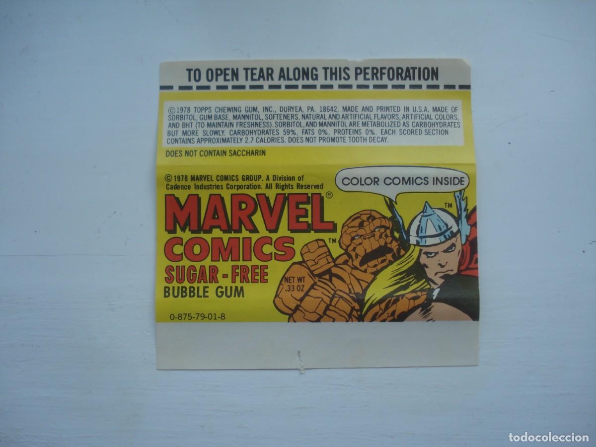 Coleccionismo cromos antiguos: MARVEL COMICS #17 ENVOLTORIO CROMOS CHICLES! WRAPPER KAUGUMMI BILDER BUBBLE GUM! - Foto 2