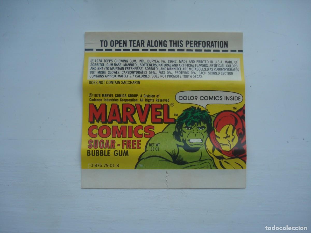 Coleccionismo cromos antiguos: MARVEL COMICS #13 ENVOLTORIO CROMOS CHICLES! WRAPPER KAUGUMMI BILDER BUBBLE GUM! - Foto 2