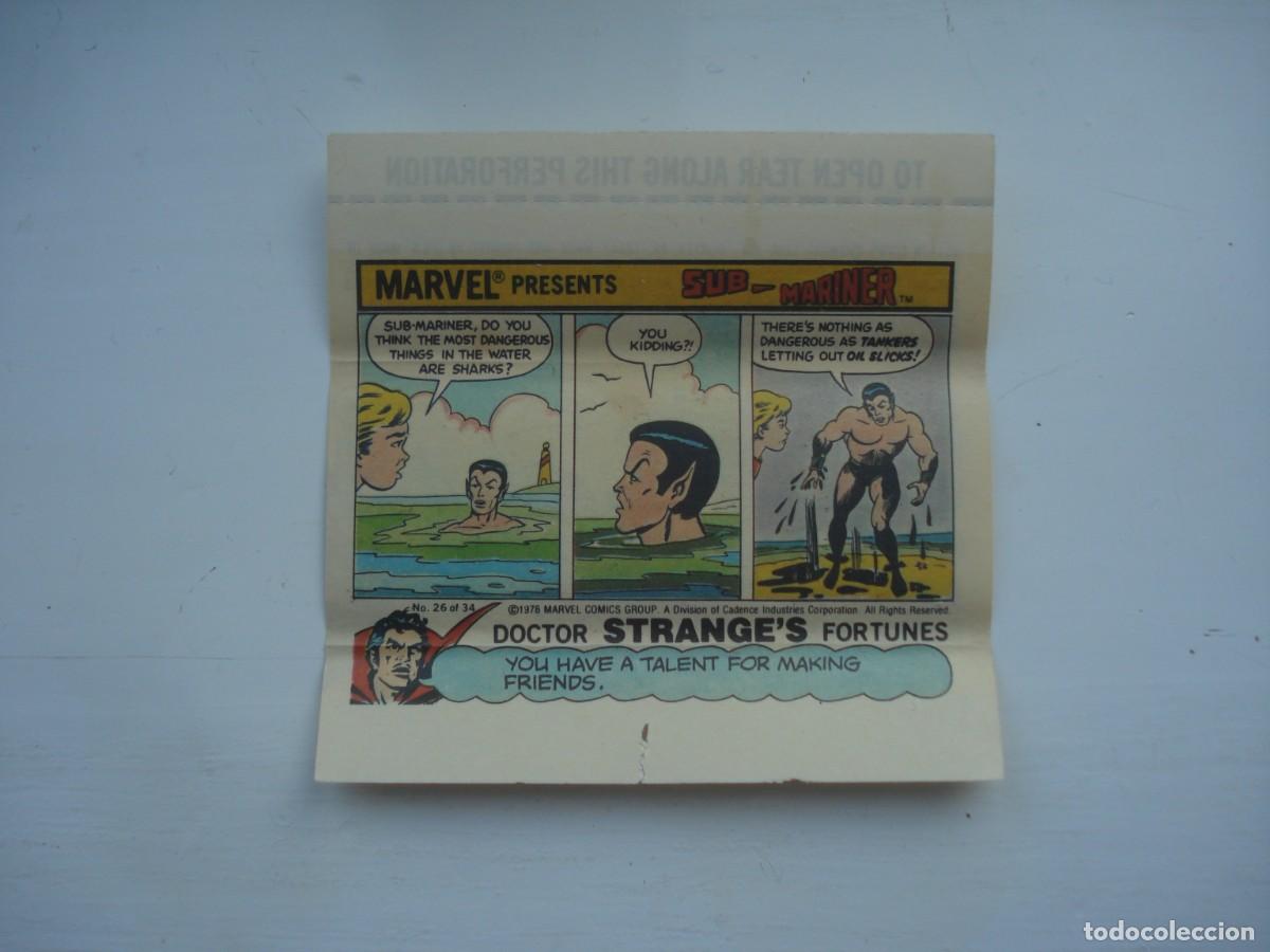 Coleccionismo cromos antiguos: MARVEL COMICS #26 ENVOLTORIO CROMOS CHICLES! WRAPPER KAUGUMMI BILDER BUBBLE GUM! - Foto 1