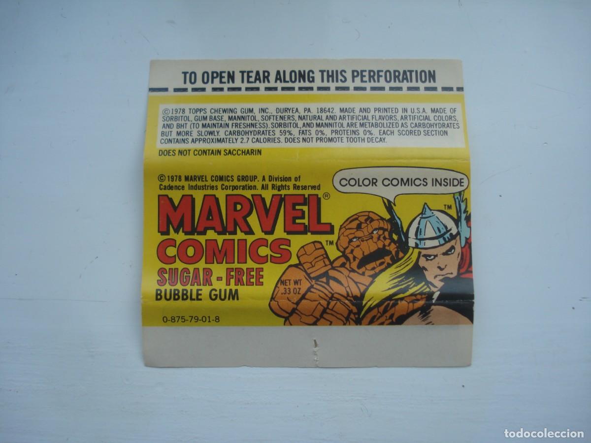 Coleccionismo cromos antiguos: MARVEL COMICS #26 ENVOLTORIO CROMOS CHICLES! WRAPPER KAUGUMMI BILDER BUBBLE GUM! - Foto 2