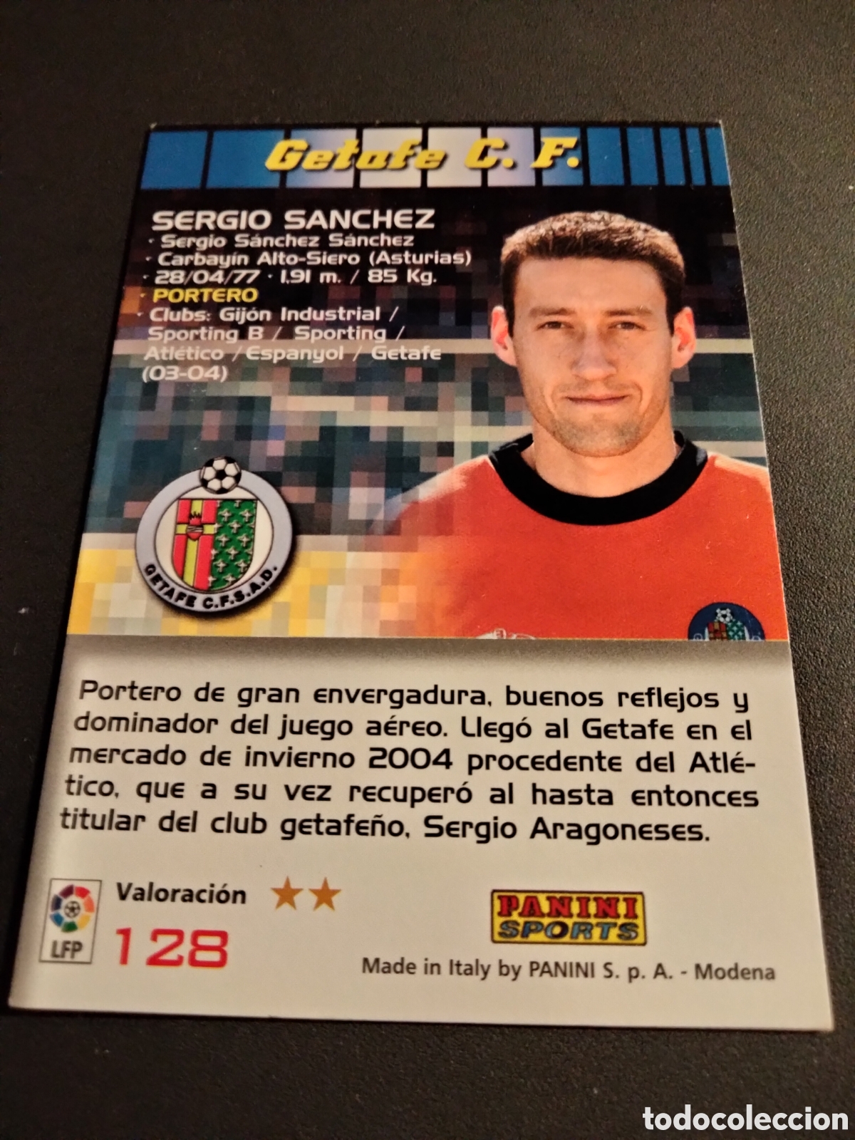 Coleccionismo cromos antiguos: SERGIO SANCHEZ # 128 GETAFE MEGACRACKS 2004/05 PANINI - Foto 2