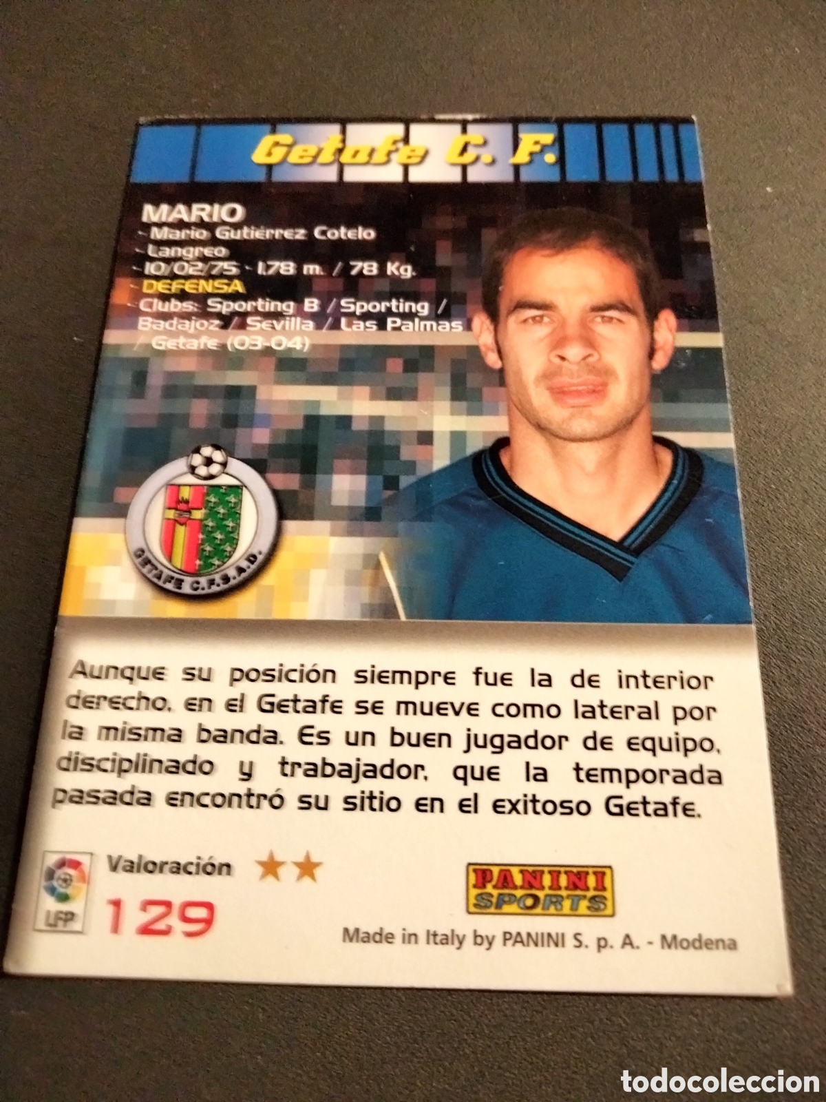 Coleccionismo cromos antiguos: MARIO # 129 GETAFE MEGACRACKS 2004/05 PANINI - Foto 2