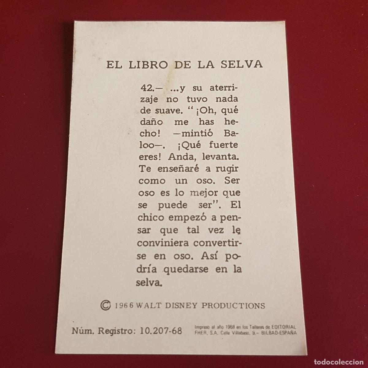 Coleccionismo cromos antiguos: FHER - EL LIBRO DE LA SELVA - 1968 - 68 - 42 - NUNCA PEGADO - Foto 2