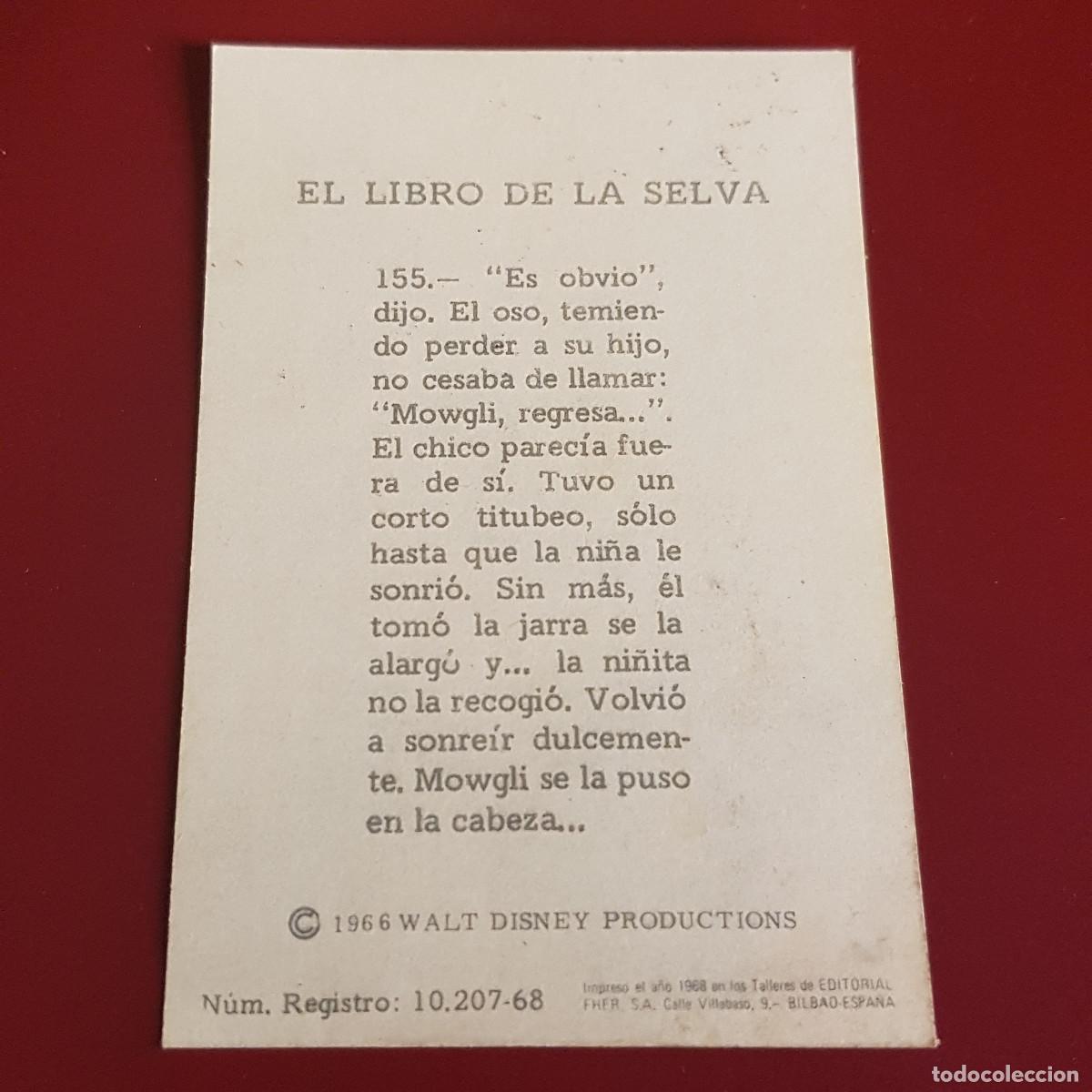 Coleccionismo cromos antiguos: FHER - EL LIBRO DE LA SELVA - 1968 - 68 - 155 - NUNCA PEGADO - Foto 2