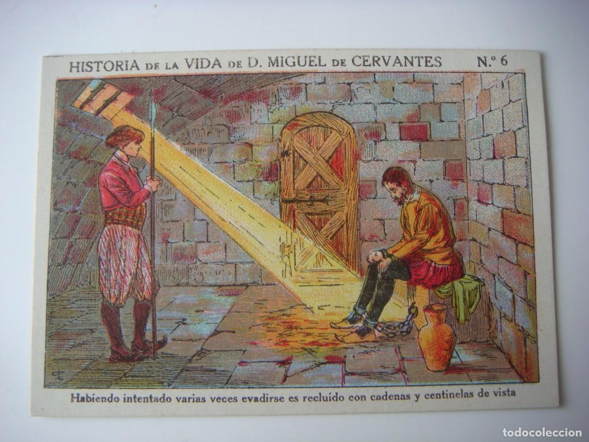 Coleccionismo cromos antiguos: CROMO DE HISTORIA DE LA VIDA DE D.MIGUEL DE CERVANTES NUM-6-ALB-N&ordm;.1