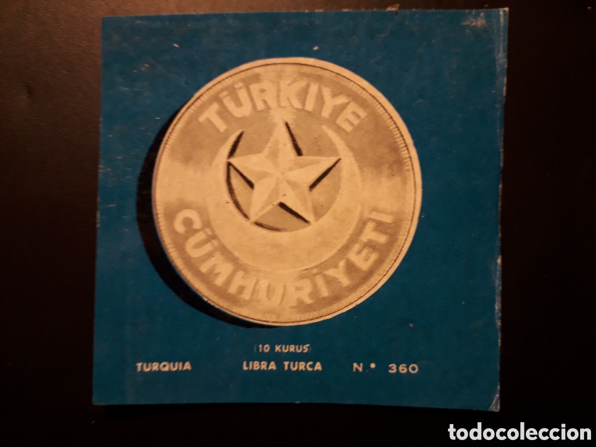 Colecionismo Cromos antigos: TURQU&Iacute;A LIBRA, MONEDA N&deg; 360 COLECCI&Oacute;N UNIVERSAL 1962 DESPEGADO, PEDIDO M&Iacute;NIMO 3&euro;