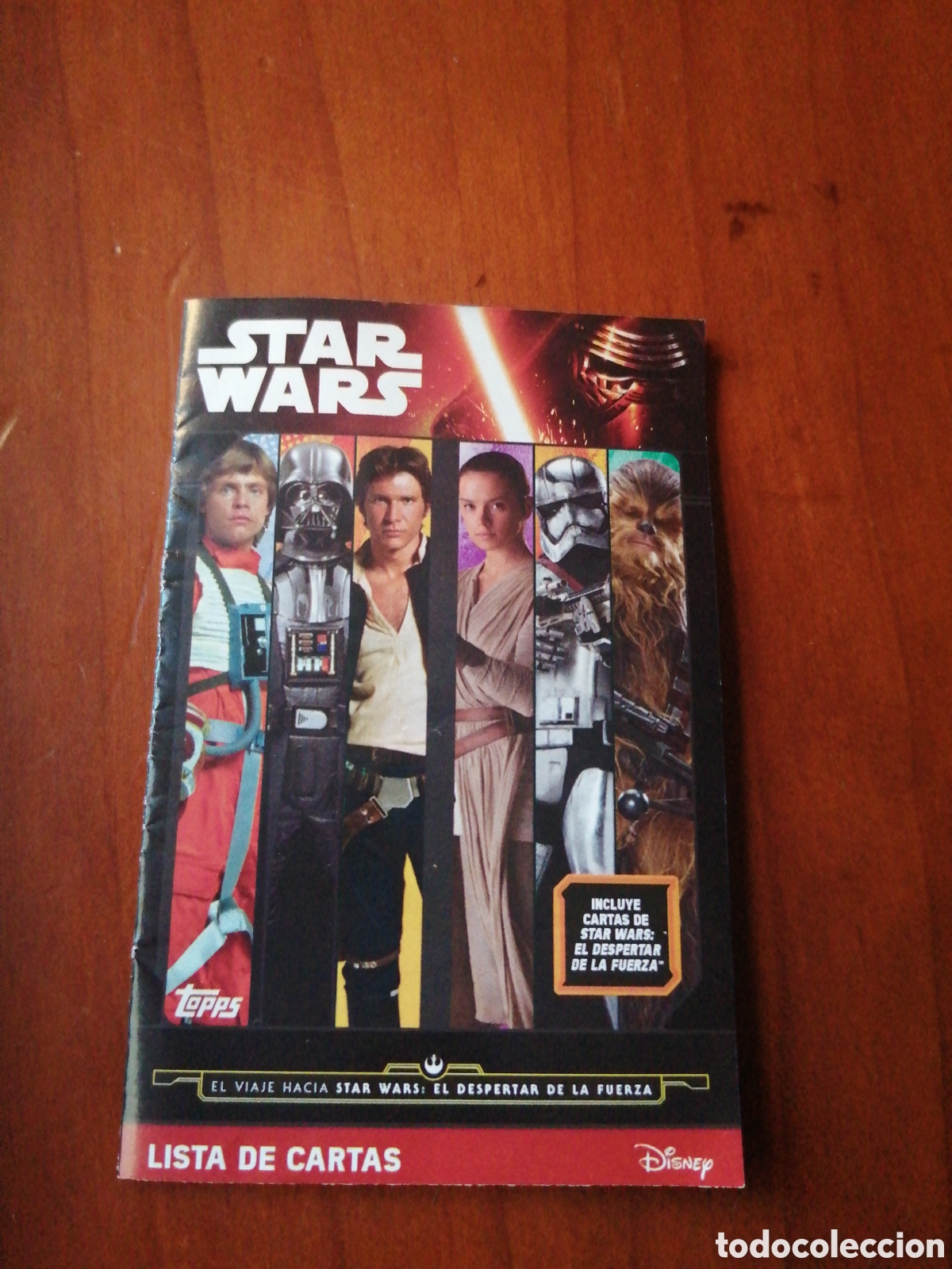 Coleccionismo Cromos antiguos: CHECK LIST STAR WARS EL VIAJE HACIA STAR WARS EL DESPERTAR DE LA FUERZA LISTA DE CARTAS
