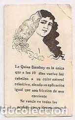 Coleccionismo Cromos antiguos: Cromo publicitario antiguo con publicidad de quina Bombay para el cabello