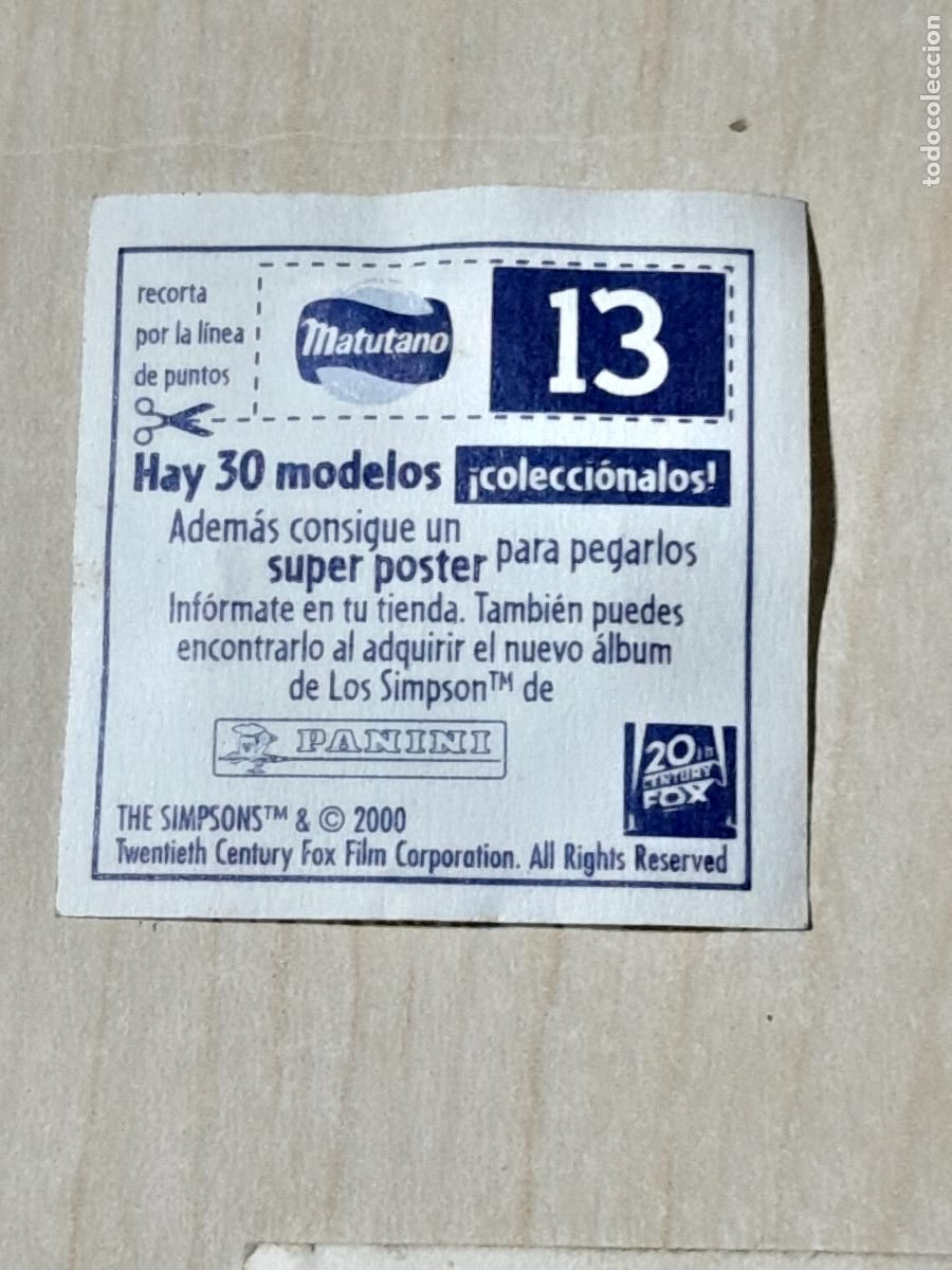 Coleccionismo cromos antiguos: CROMO THE SIMPSON MATUTANO NUMERO 13 - Foto 2
