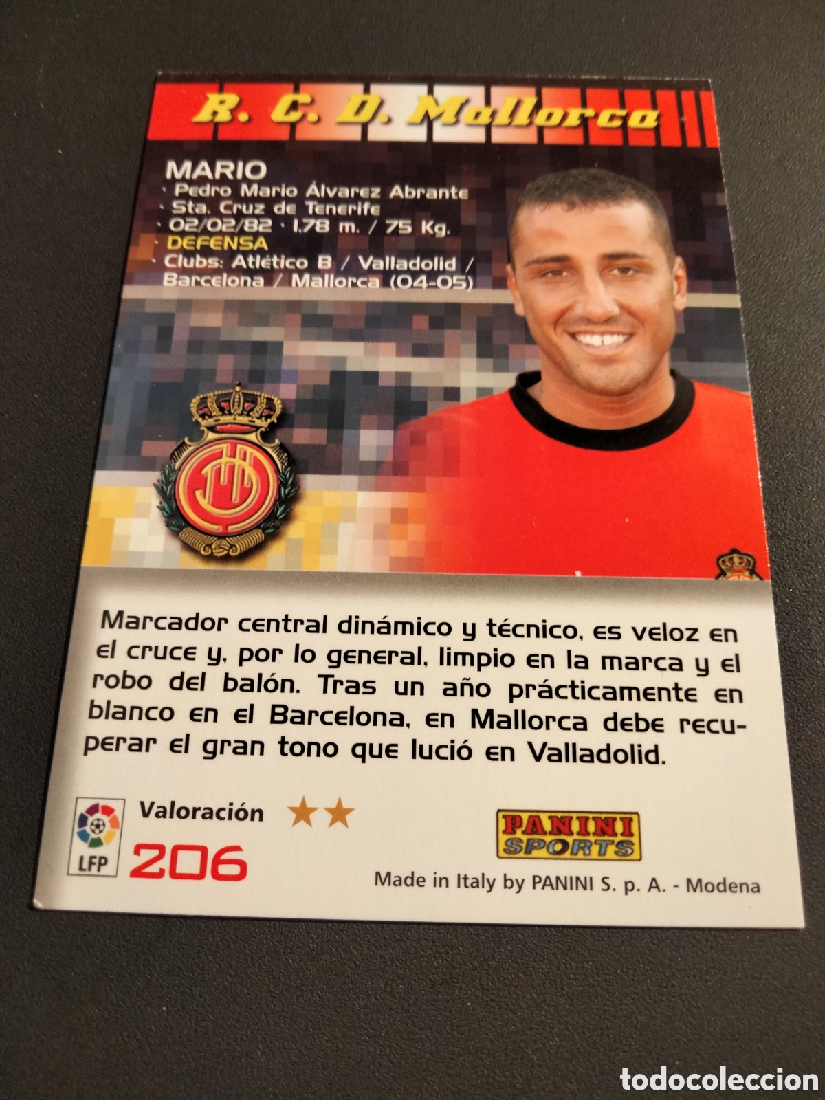 Coleccionismo cromos antiguos: MARIO # 206 ERROR RCD. MALLORCA MEGACRACKS 2004/05 PANINI - Foto 2