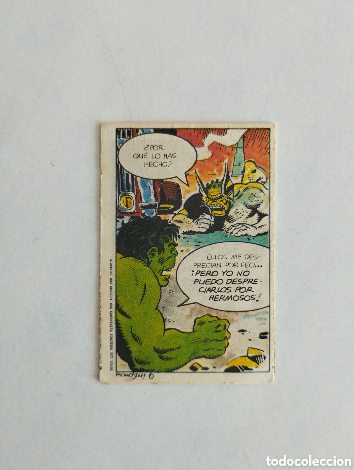 Coleccionismo cromos antiguos: CROPAN MINI COMIC EL INCREIBLE HULK N&deg;14 MARVEL - Foto 2