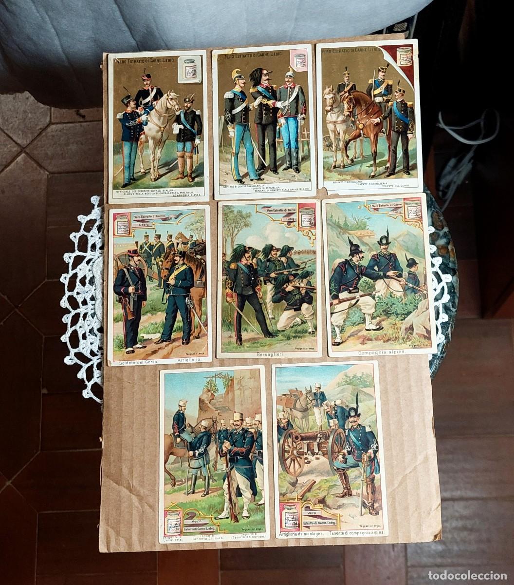 Colecionismo Cromos antigos: 1887 - 8 cromos LIEBIG (muy antiguos) - tema Caballer&iacute;a - vero estratto di Carne Liebig