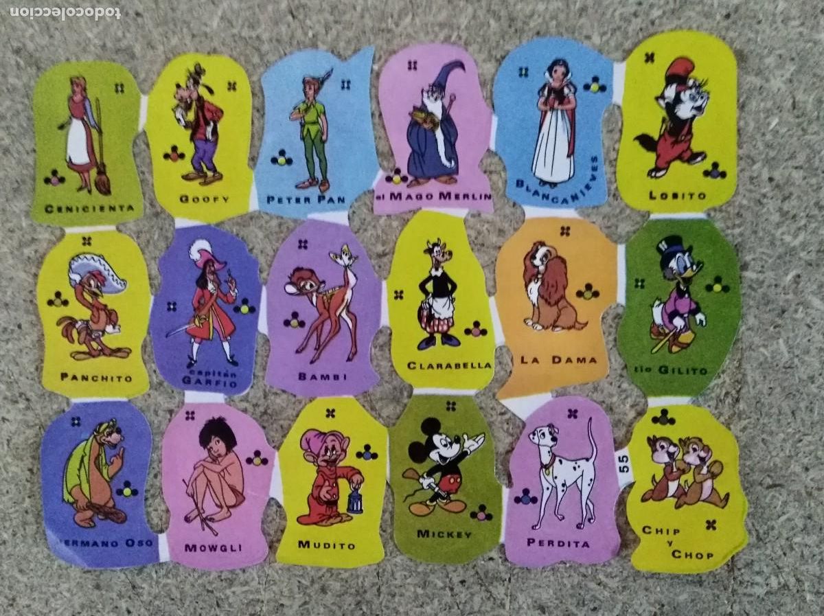 Coleccionismo cromos antiguos: Cromos de picar Disney.Lamina con 18 cromos - Foto 1